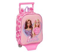 SAFTA Barbie Love Kinderrucksack mit Wagen, ideal für Kinder verschiedener Altersgruppen, bequem und vielseitig, Qualität und Widerstandsfähigkeit, 22 x 10 x 27 cm, Rosa