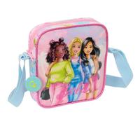 safta Barbie Painterly Kleine Umhängetasche für Kinder, ideal für Kinder von 5 bis 14 Jahren, bequem und vielseitig, Qualität und Widerstandsfähigkeit, 16 x 4 x 18 cm, Rosa/Himmelblau, M, Casual