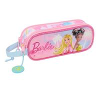 Safta BARBIE PAINTERLY Doppelmäppchen für Kinder, ideal für Kinder im Schulalter, bequem und vielseitig, Qualität und Widerstandsfähigkeit, 21 x 6 x 8 cm, Rosa/Himmelblau, M, Casual