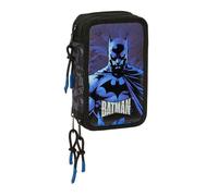 safta BATMAN Schulmäppchen mit 37 Utensilien, Kindermäppchen, ideal für Kinder von 5 bis 14 Jahren, bequem und vielseitig, Qualität und Widerstandsfähigkeit, 12,5 x 5,5 x 19,5 cm