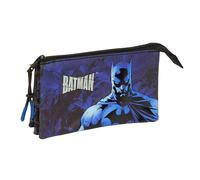 safta Batman Federmäppchen mit DREI Fächern, für Kinder, ideal für Kinder im Schulalter, bequem und vielseitig, Qualität und Widerstandsfähigkeit, 22 x 3 x 12 cm