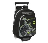 Safta Batman Game Over Kinderrucksack mit Trolley 705, ideal für Kinder verschiedener Altersgruppen, bequem und vielseitig, Qualität und Widerstandsfähigkeit, 27 x 10 x 33 cm, Schwarz, M, Casual