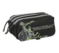 Safta Batman Game Over Federmäppchen, Dreifachmäppchen für Kinder, ideal für Kinder im Schulalter, bequem und vielseitig, Qualität und Widerstandsfähigkeit, 21,5 x 8 x 10 cm, Schwarz, M, Casual