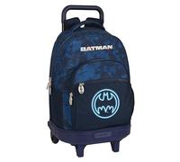 Safta Batman Legendary Großer Rucksack mit Rädern, kompakt, abnehmbar, ideal für Kinder unterschiedlichen Alters, bequem und vielseitig, Qualität und Widerstandsfähigkeit, 33 x 22 x 45 cm, Marineblau,
