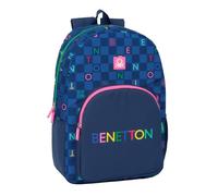 Safta Benetton Damero Schulrucksack, anpassbar an Kinderwagen, ideal für Kinder verschiedener Altersgruppen, bequem und vielseitig, Qualität und Widerstandsfähigkeit, marineblau, M, Casual