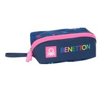safta Benetton Damero Federmäppchen, quadratisch, für Kinder, ideal für Kinder im Schulalter, bequem und vielseitig, Qualität und Widerstandsfähigkeit, 22 x 10 x 10 cm, Marineblau, M, Casual
