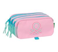 safta BENETTON DOLCE Federmäppchen mit 3 Fächern für Kinder, ideal für Kinder im Schulalter, bequem und vielseitig, Qualität und Widerstandsfähigkeit, 21,5 x 8 x 10 cm
