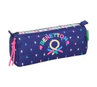 safta Benetton Drop Federmäppchen mit Reißverschluss und Fach, für Kinder, ideal für Kinder im Schulalter, bequem und vielseitig, Qualität und Widerstandsfähigkeit, 21 x 7 x 8 cm