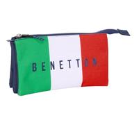 Safta BENETTON FLAG Federmäppchen für Kinder, ideal für Kinder im Schulalter, bequem und vielseitig, Qualität und Widerstandsfähigkeit, 22 x 3 x 12 cm, marineblau, M, Casual
