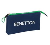 Safta Federmäppchen BENETTON GREEN – bequem, vielseitig für Kinder – 22 x 3 x 12 cm, marineblau M