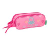 safta Benetton Heart Doppelmäppchen für Kinder, ideal für Kinder im Schulalter, bequem und vielseitig, Qualität und Widerstandsfähigkeit, 21 x 6 x 8 cm