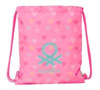 safta Benetton Heart Rucksack, flach, groß, ideal für Kinder verschiedener Altersgruppen, bequem und vielseitig, Qualität und Widerstandsfähigkeit, 35 x 40 cm