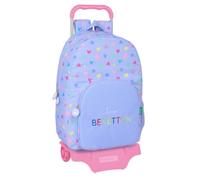 safta BENETTON Lila - Großer Schulrucksack mit Trolley 905, ideal für Kinder verschiedener Altersgruppen, bequem und vielseitig, Qualität und Widerstandsfähigkeit, 32 x 13,5 x 44 cm, Lila, M, Casual