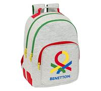 Safta Benetton Pop Schulrucksack für Kinder, ideal für Kinder verschiedener Altersgruppen, bequem und vielseitig, Qualität und Widerstandsfähigkeit, 32 x 15 x 42 cm, Grau