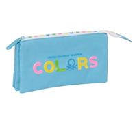 Safta Benetton Spring Federmäppchen für Kinder, ideal für Kinder im Schulalter, bequem und vielseitig, Qualität und Widerstandsfähigkeit, 22 x 3 x 12 cm, Himmelblau, Himmelblau, Estándar, Lässig