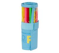 Safta Benetton Spring - Nützliche aufrollbare Federmappe inklusive, Federmäppchen für Kinder, ideal für Kinder von 5 bis 14 Jahren, bequem und vielseitig, Qualität und Stärke, 7 x 20 cm, Himmelblau,