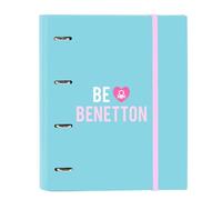 Safta BENETTON UNIQUE Ordner mit 4 Ringen, 35 cm, mit 100 A4-Blättern, ideal für Kinder verschiedener Altersgruppen, bequem und vielseitig, Qualität und Widerstandsfähigkeit, 27 x 3,5 x 32 cm,