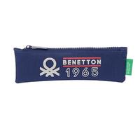 Safta Benetton Varsity - Schulmäppchen, Federmäppchen für Kinder, ideal für Kinder von 5 bis 14 Jahren, bequem und vielseitig, Qualität und Stärke, 20 x 60 cm, Marineblau/Grau, Marineblau/Grau,