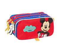 Safta Dreifachmäppchen Mickey Mouse Good Day - für Kinder, widerstandsfähig - 21,5×8×10 cm, Blau M