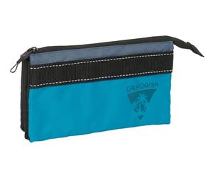 safta BLACKFIT8 California Federmäppchen mit 3 Fächern, recycelbarer Stoff, für Kinder, ideal für Kinder im Schulalter, bequem und vielseitig, Qualität und Widerstandsfähigkeit, 22 x 3 x 12 cm,