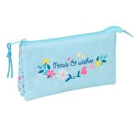 BLACKFIT8 PÉTALOS Federmäppchen, dreifach, für Kinder, ideal für Kinder im Schulalter, bequem und vielseitig, Qualität und Widerstandsfähigkeit, 22 x 3 x 12 cm