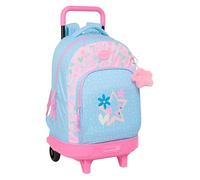 safta BLACKFIT8 Smile Großer Rucksack mit Rädern, kompakt, abnehmbar, ideal für Kinder verschiedener Altersgruppen, bequem und vielseitig, Qualität und Widerstandsfähigkeit, 33 x 22 x 45 cm, Hellblau