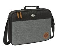 BLACKFIT8 OLD SCHOOL - Tasche für die Schule, recycelbarer Stoff, Aktentasche, Umhängetasche, bequem und vielseitig, Qualität und Widerstandsfähigkeit, 38 x 6 x 28 cm, Schwarz/Grau, M, Casual