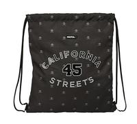 Safta CALIFORNIA Großer flacher Rucksack, Rucksack, ideal für Kinder unterschiedlichen Alters, bequem und vielseitig, Qualität und Widerstandsfähigkeit, 35 x 40 cm, Schwarz, Schwarz, Estándar, Casual