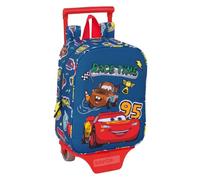 safta Cars Racing Kinderrucksack mit Trolley, ideal für Kinder verschiedener Altersgruppen, bequem und vielseitig, Qualität und Widerstandsfähigkeit, 22 x 10 x 27 cm, marineblau, M, Casual