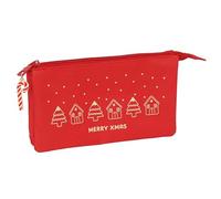 safta CASITAS Merry Xmas Federmäppchen für Kinder, ideal für Kinder im Schulalter, bequem und vielseitig, Qualität und Widerstandsfähigkeit, 22 x 3 x 12 cm