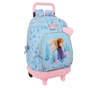 Safta FROZEN ICE MAGIC Großer Rucksack mit Rädern, kompakt, abnehmbar, ideal für Kinder verschiedener Altersgruppen, bequem und vielseitig, Qualität und Widerstandsfähigkeit, 33 x 22 x 45 cm,