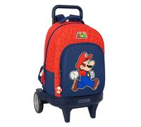 Super Mario Trick Großer Rucksack mit Rädern, kompakt, abnehmbar, ideal für Kinder verschiedener Altersgruppen, bequem und vielseitig, Qualität und Widerstandsfähigkeit, 33 x 22 x 45 cm,