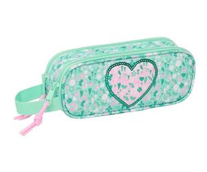 safta Cuore Doppelmäppchen für Kinder, ideal für Kinder im Schulalter, bequem und vielseitig, Qualität und Widerstandsfähigkeit, 21 x 6 x 8 cm, Minzgrün, M, Casual