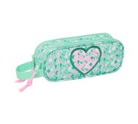 Safta Doppelmäppchen Cuore – für Schulkinder, bequem & vielseitig – 21x6x8 cm – Minzgrün