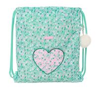 safta Cuore Großer Rucksack, flach, ideal für Kinder verschiedener Altersgruppen, bequem und vielseitig, Qualität und Widerstandsfähigkeit, 35 x 40 cm, Minzgrün, M, Casual