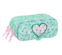 safta Cuore Großes Federmäppchen für Kinder, ideal für Kinder im Schulalter, bequem und vielseitig, Qualität und Widerstandsfähigkeit, 21,5 x 8 x 10 cm, Minzgrün, M, Casual