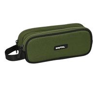 Safta Dark Forest Doppelmäppchen für Kinder, ideal für Kinder im Schulalter, bequem und vielseitig, Qualität und Widerstandsfähigkeit, 21 x 6 x 8 cm, Khaki/Schwarz