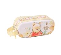 Safta Disney Winnie The Pooh Doppel-Schultasche mit zwei separaten Fächern und Reißverschlüssen, seitlicher Griff, Maße 21 x 6 x 8 cm
