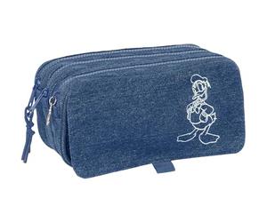 Safta Donald Denim Federmäppchen, dreifaches Federmäppchen für Kinder, ideal für Kinder im Schulalter, bequem und vielseitig, Qualität und Widerstandsfähigkeit, 21,5 x 8 x 10 cm, Denim