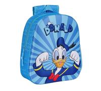Safta DONALD Schulrucksack mit 3D-Design, anpassbar an den Wagen, ideal für Kinder verschiedener Altersgruppen, bequem und vielseitig, Qualität und Widerstandsfähigkeit, 27 x 10 x 33 cm, Blau, blau,