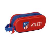 Safta - Doppel-Schultasche Atlético de Madrid, 3D, Schulmäppchen für Kinder und Jugendliche, mit zwei separaten Fächern, Maße 21 x 6 x 8 cm, Schulmäppchen mit 2 Fächern