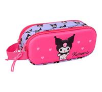 Kuromi - Doppeltes Federmäppchen für Kinder, ideal für Kinder im Schulalter, bequem und vielseitig, Qualität und Widerstandsfähigkeit, 21 x 6 x 8 cm