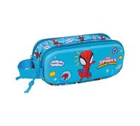 Spidey Doppelmäppchen für Kinder, ideal für Kinder im Schulalter, bequem und vielseitig, Qualität und Widerstandsfähigkeit, 21 x 6 x 8 cm
