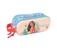 VAIANA Doppeltes Federmäppchen für Kinder, ideal für Kinder im Schulalter, bequem und vielseitig, Qualität und Widerstandsfähigkeit, 21 x 6 x 8 cm