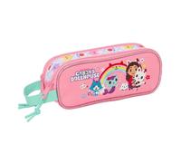 GABBY'S DOLLHOUSE Doppelmäppchen für Kinder, ideal für Kinder im Schulalter, bequem und vielseitig, Qualität und Widerstandsfähigkeit, 21 x 6 x 8 cm