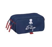 Safta - Dreifach-Schulmäppchen mit 3 Fächern und Reißverschlüssen, Fronttasche mit Reißverschluss, Band hinten anpassbar an Trolley, Maße 21,5 x 8 x 10 cm