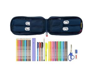 SAFTA Ecko Unltd Kosmetiktasche mit 4 Federmäppchen und Nützlichkeiten, 120 x 50 x 230 mm