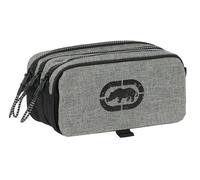 Safta ECKO UNLTD. Rhino Federmäppchen mit DREI Fächern, für Kinder, ideal für Kinder im Schulalter, bequem und vielseitig, Qualität und Widerstandsfähigkeit, 21,5 x 8 x 10 cm, Grau/Schwarz, Grau /
