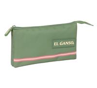 safta EL Ganso Basics Federmäppchen für Kinder, ideal für Kinder im Schulalter, bequem und vielseitig, Qualität und Widerstandsfähigkeit, 22 x 3 x 12 cm, Grün, grün, Estándar, Lässig