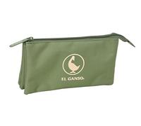 EL GANSO Basics Grünes Federmäppchen für Kinder, ideal für Kinder im Schulalter, bequem und vielseitig, Qualität und Widerstandsfähigkeit, 22 x 3 x 12 cm